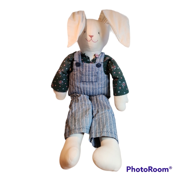 Holiday Vtg Bunny Rabbit In Overalls Easter Bunny Poshmark